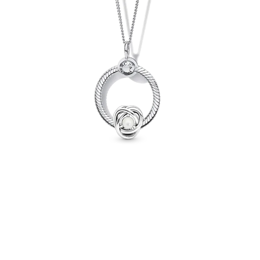 June Birthstone Eternity Circle O Pendant Set