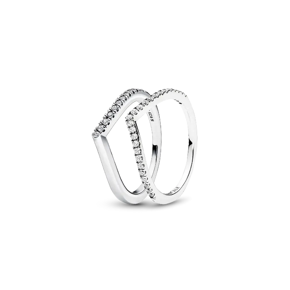 Shimmering Wishbone Ring Set