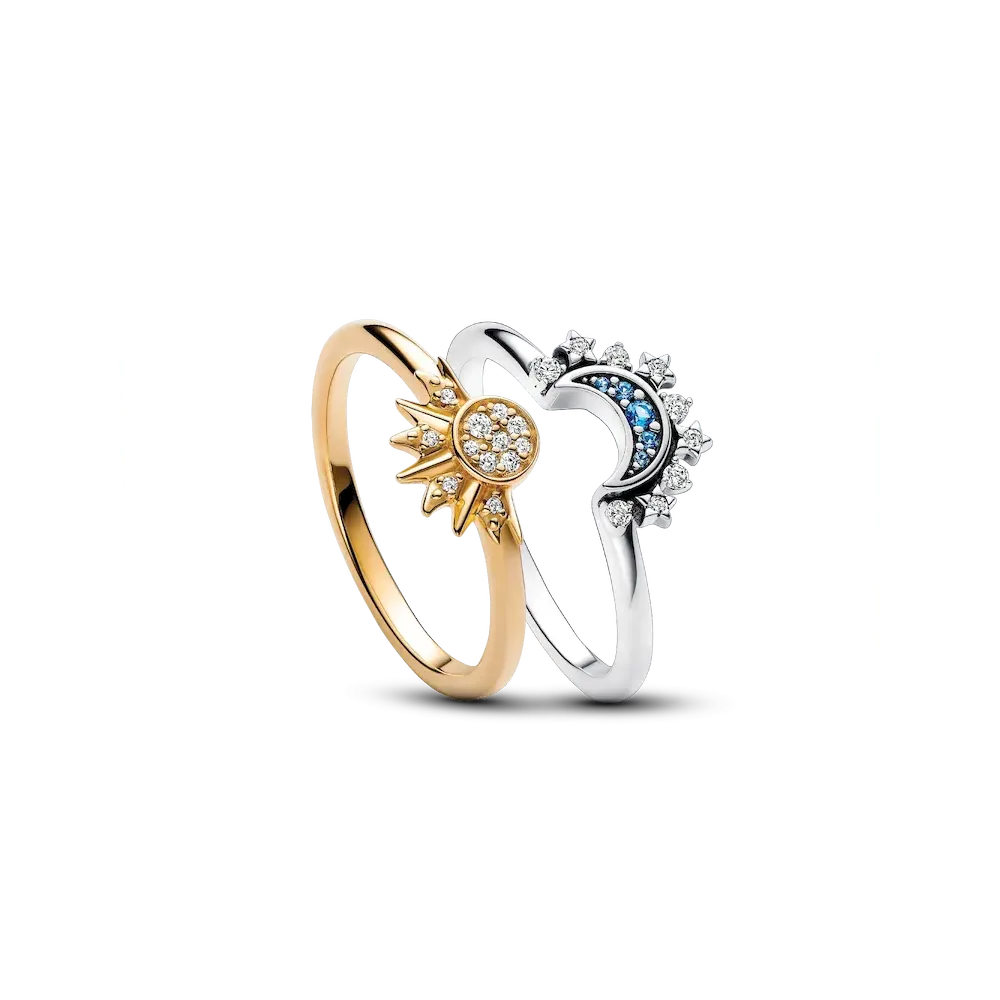 NAMPS0438_RGB.webp Celestial Sparkling Sun and Moon Ring Set - Image 1