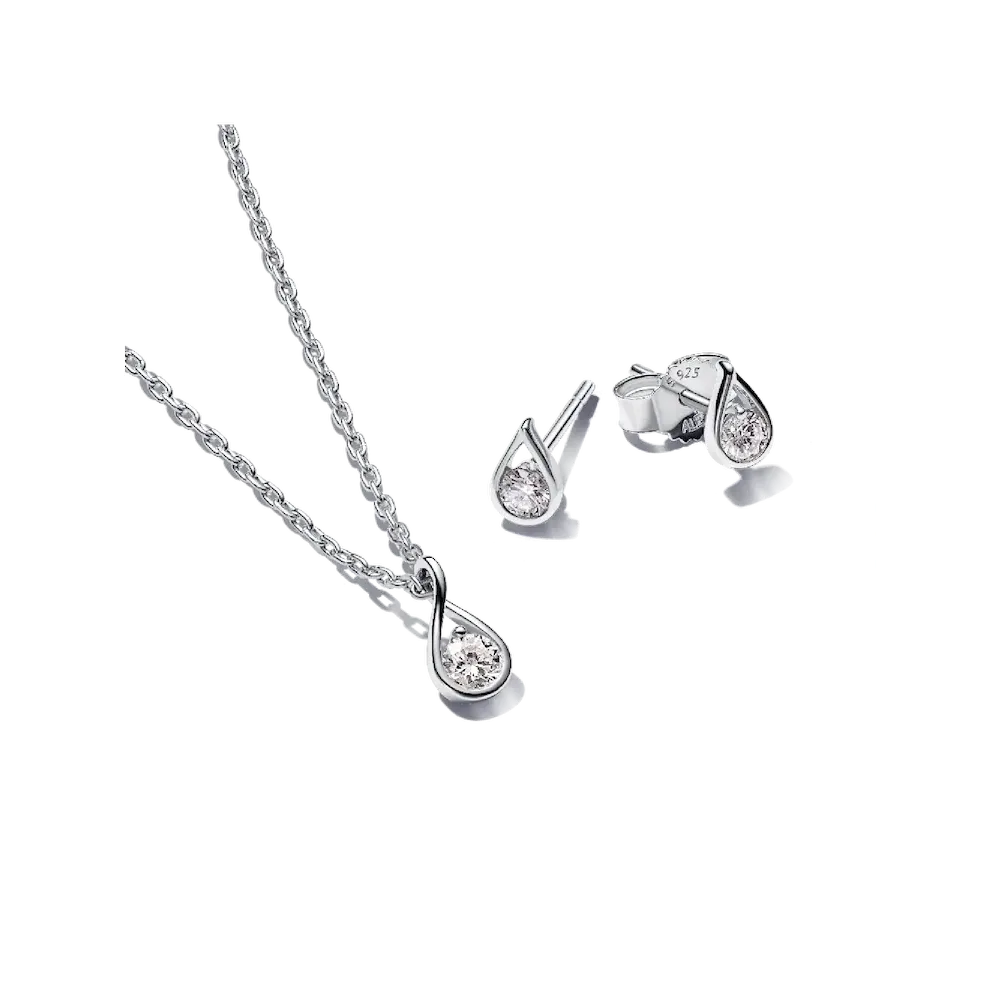Pandora Infinite Lab-grown Diamond Jewelry Gift Set, Sterling Silver