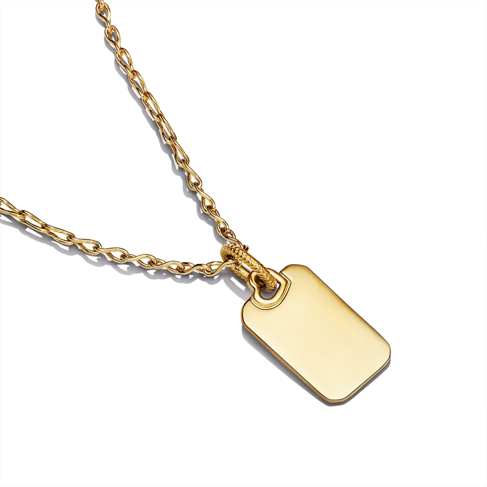 NAMPS0591_RBG.webp Engravable Rectangle Tag Pendant Necklace Set - Image 1