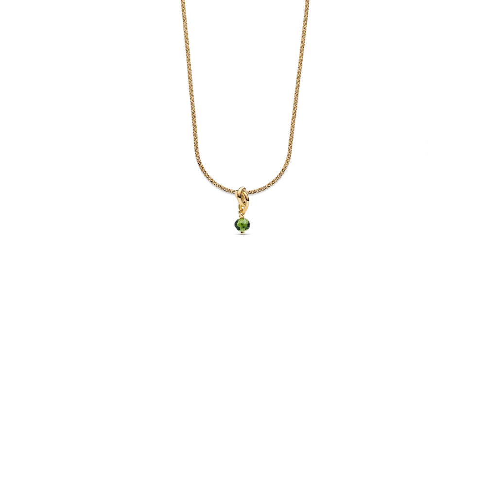 August Eternity Circle Dangle Charm Necklace Set