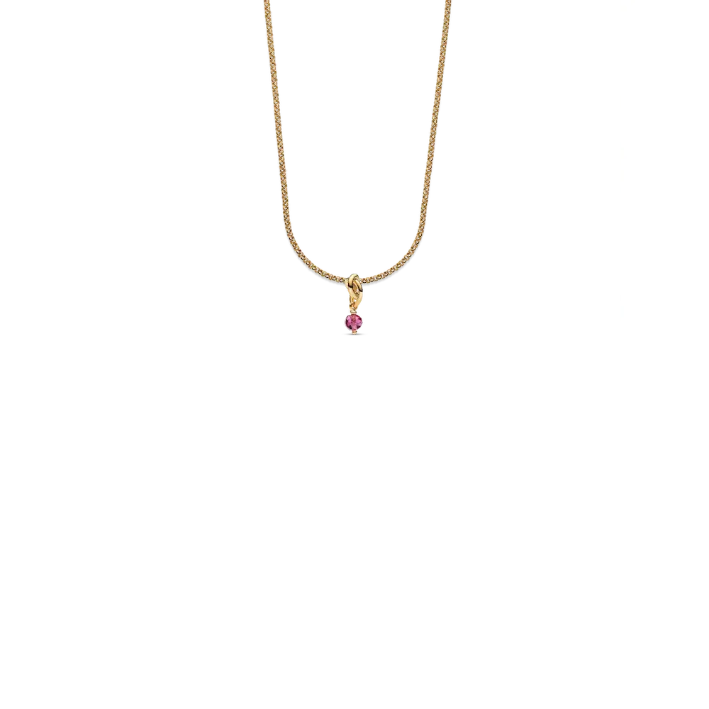 October Eternity Circle Dangle Charm Necklace Set