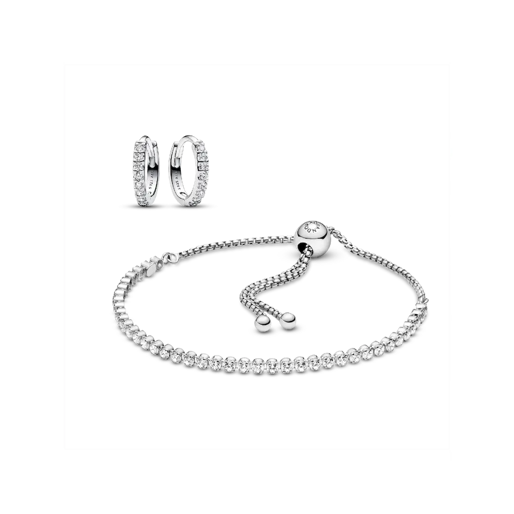 Pandora Timeless Sparkling Tennis Bracelet and Earring Set