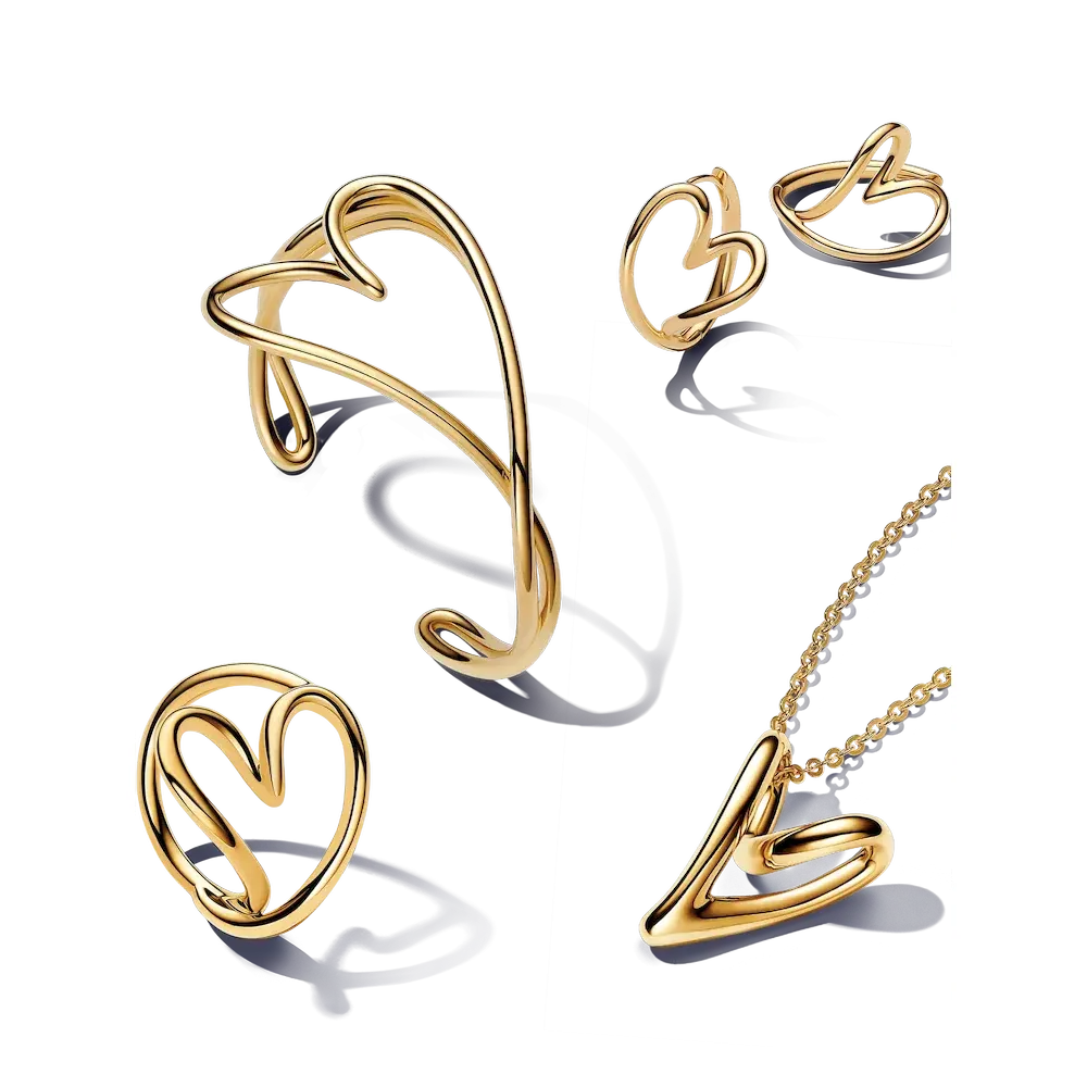 Organically Shaped Heart Jewelry Set