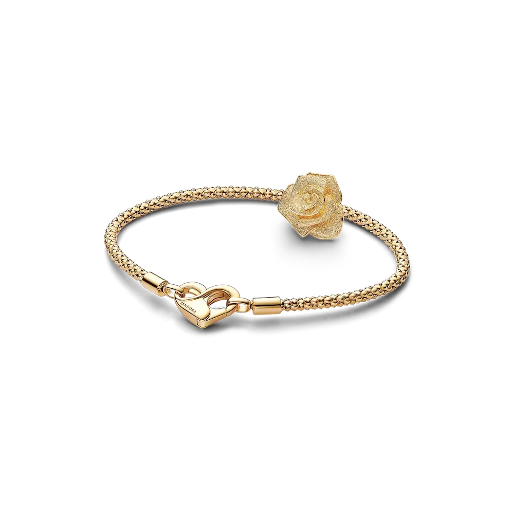 Golden Rose in Bloom Charm Bracelet Set