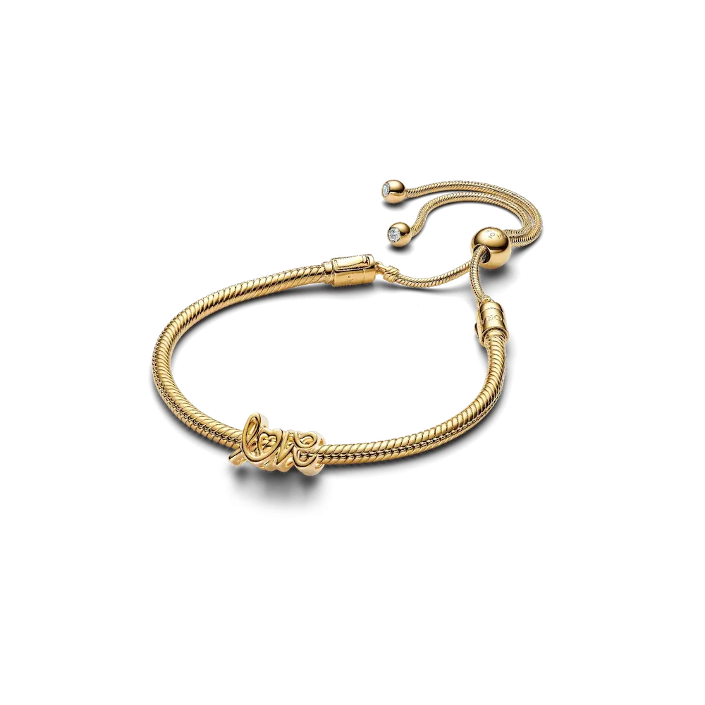 Golden Love Script Charm Bracelet Set