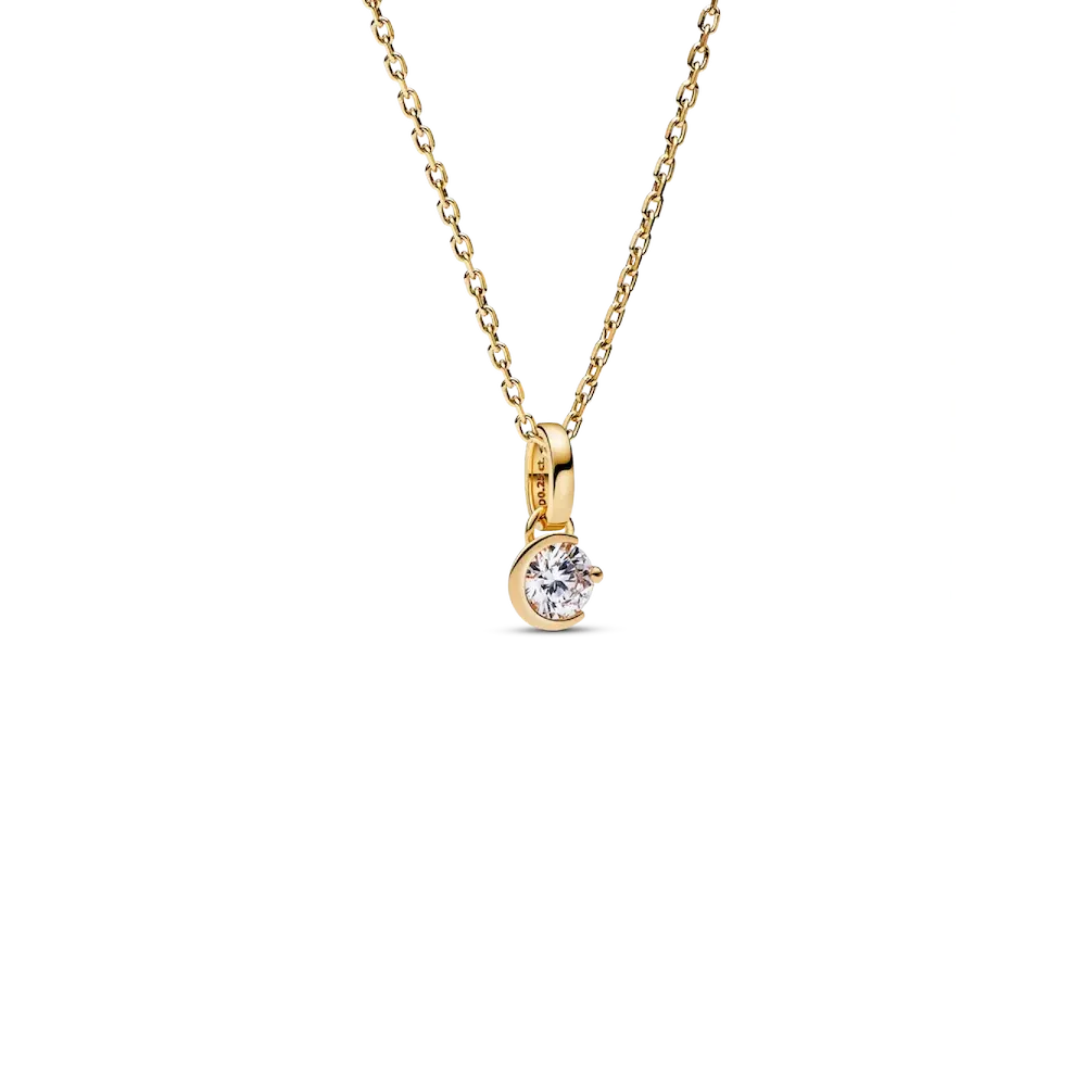 Pandora Talisman Lab-grown Diamond Moon Pendant Necklace 0.25 carat tw 14k Gold