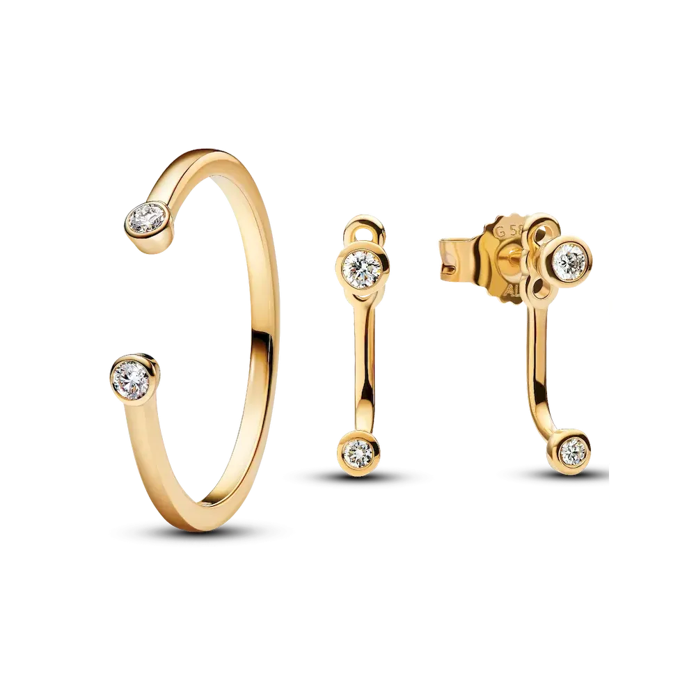 Lab-Grown Diamond Open Earring and Ring Set