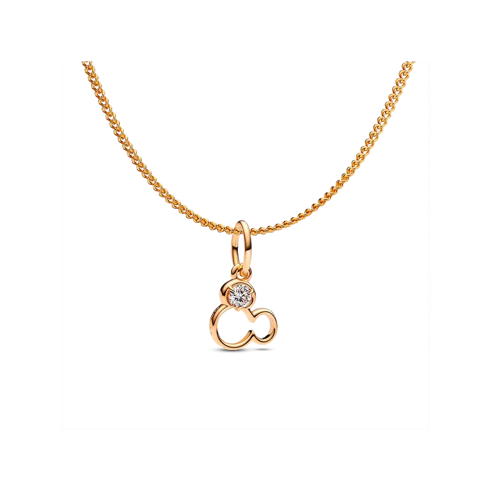 Mickey Mouse Silhouette Charm Necklace Set