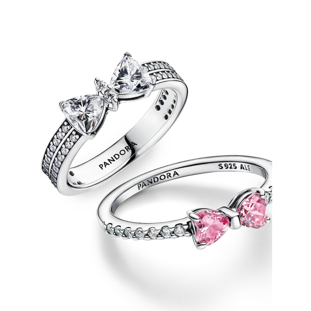 Sparkling Bow Ring Set