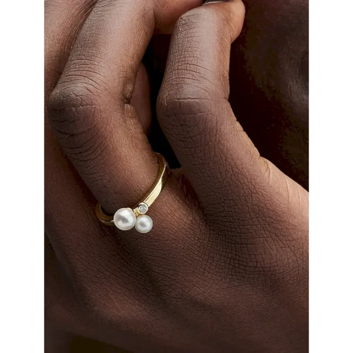Duo Treated Freshwater Cultured Pearls Ring - Image 2