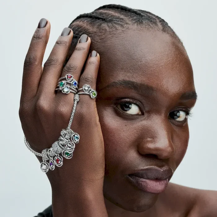 April Eternity Circle Dangle Charm Bracelet Set - Image 8