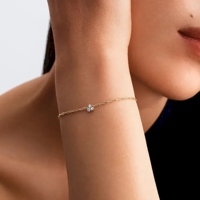 Pandora Era Bezel Lab-Grown Diamond Cluster Paperclip Chain Bracelet - Image 4