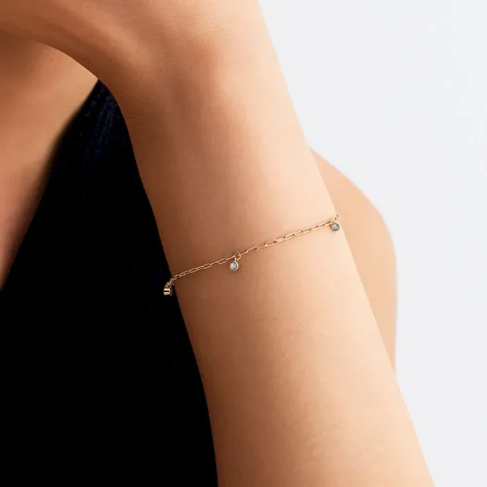 Pandora Era Bezel Lab-Grown Diamond Dangle Paperclip Chain Bracelet - Image 4