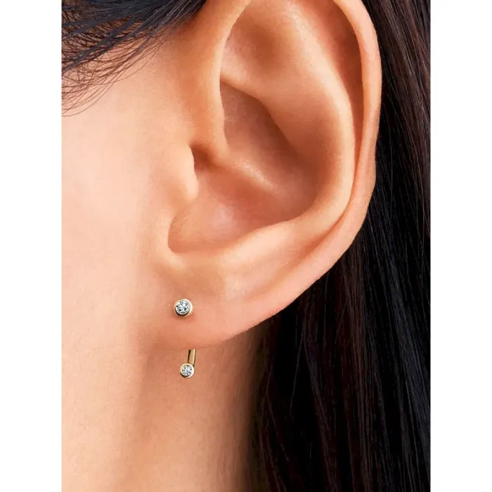 Pandora Era Bezel Lab-Grown Diamond Ear Jacket Stud Earrings - Image 2