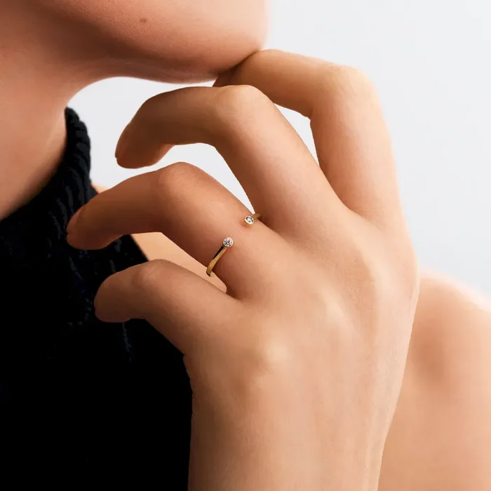 Lab-Grown Diamond Open Earring and Ring Set - Image 9