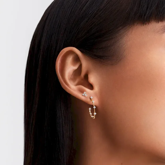 Pandora Era Lab-Grown Diamond Station Hoop Earrings - Image 4