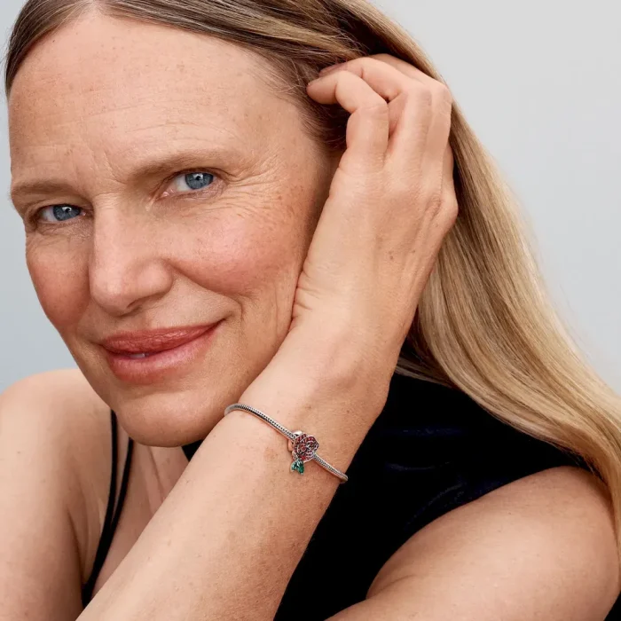 Sparkling Rose in Bloom Charm - Image 3