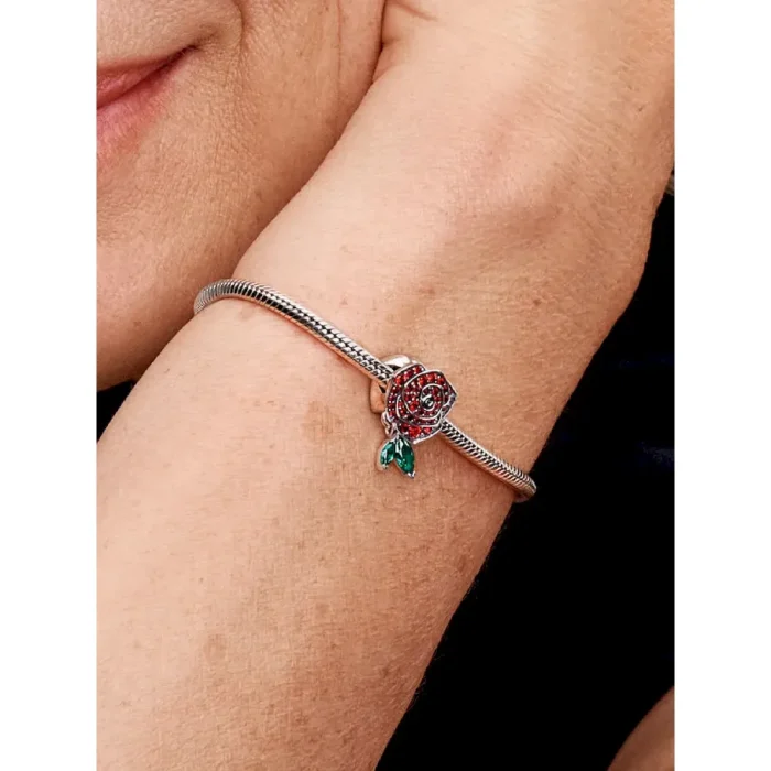 Sparkling Rose in Bloom Charm - Image 2