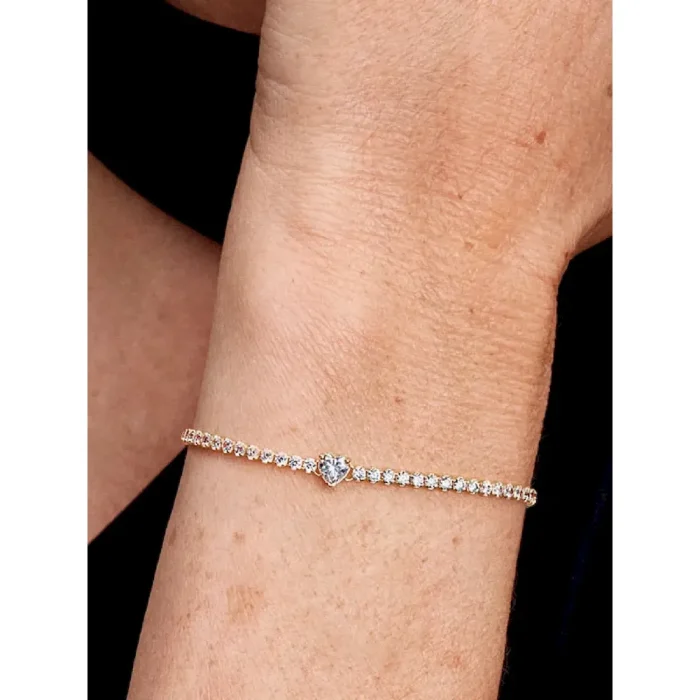 Sparkling Heart Tennis Bracelet - Image 2