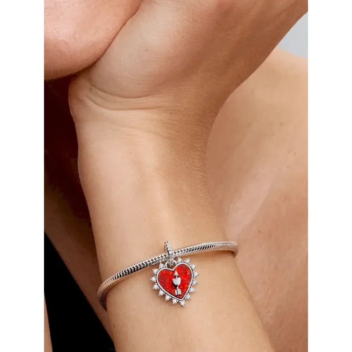 Spinnable Arrow Heart Charm Necklace - Image 4