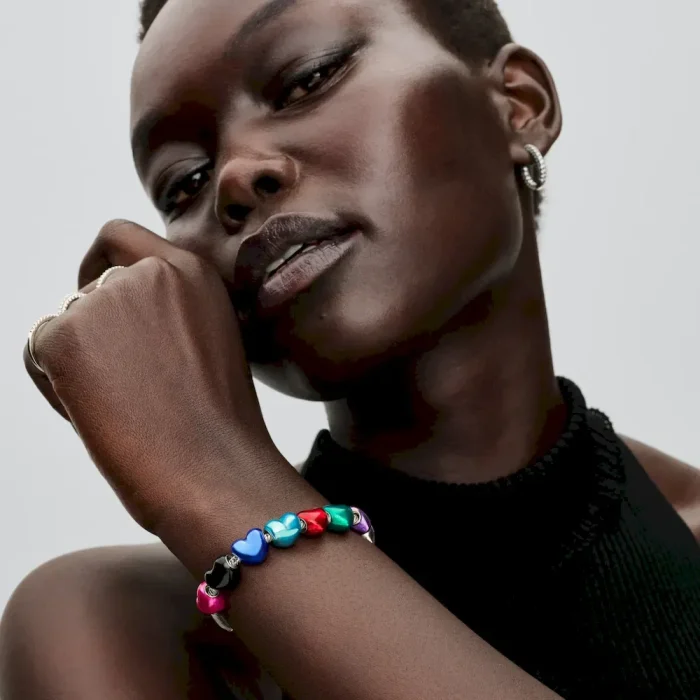 Metallic Blue Heart Charm - Image 3