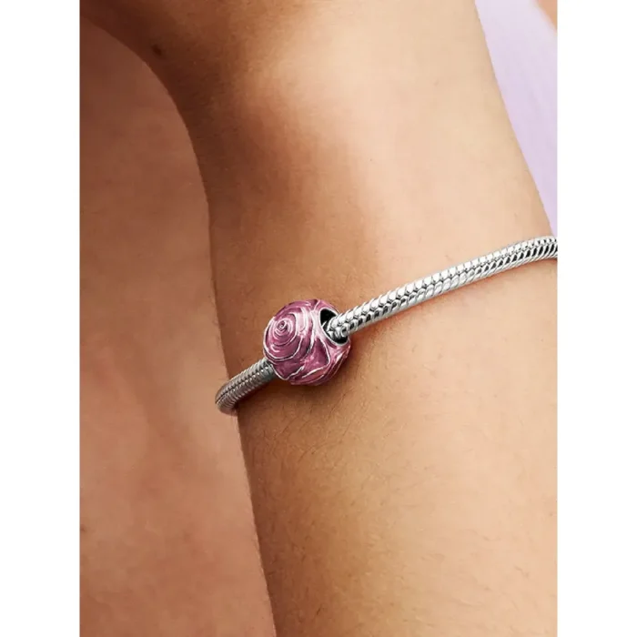 Pink Rose in Bloom Charm - Image 2
