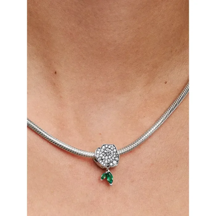 Sparkling Rose in Bloom Charm - Image 2