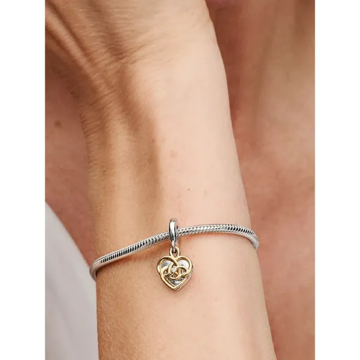 Lab-grown Diamond Engravable Mom Double Dangle Charm - Image 2