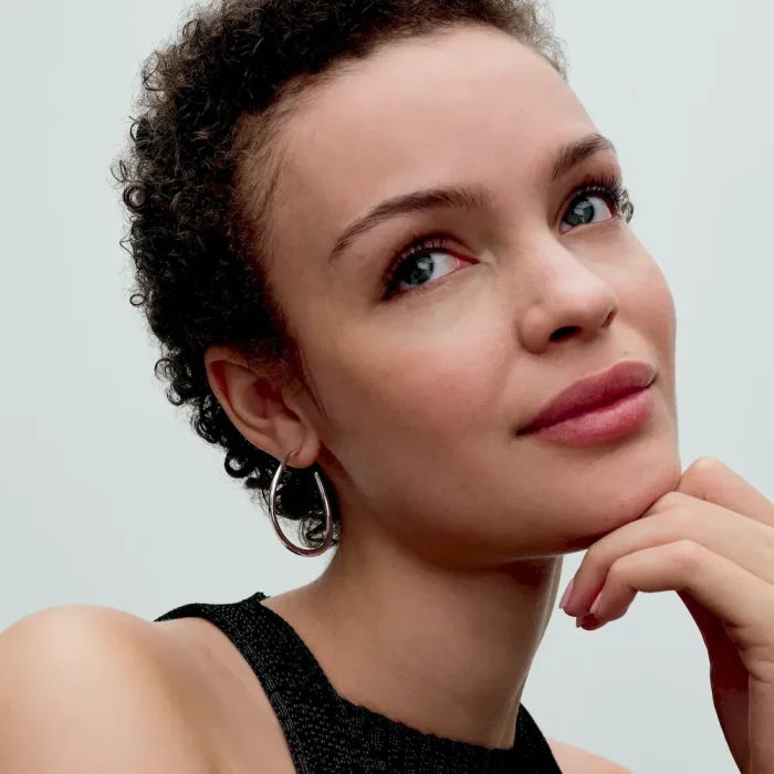 Organically Shaped 42 mm Open Hoop Earrings - Image 3