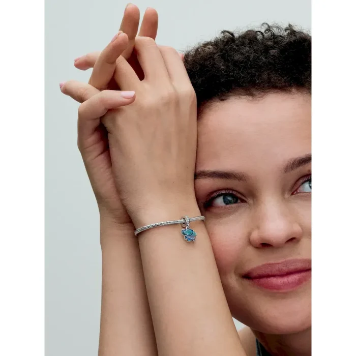 Blue Murano Glass Elephant Dangle Charm - Image 3