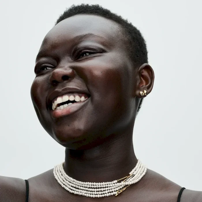 Treated Freshwater Cultured Pearls T-bar Collier Necklace - Image 3