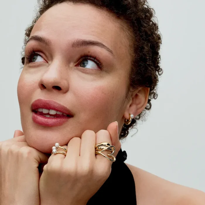 Treated Freshwater Cultured Pearl Open Ring - Image 4