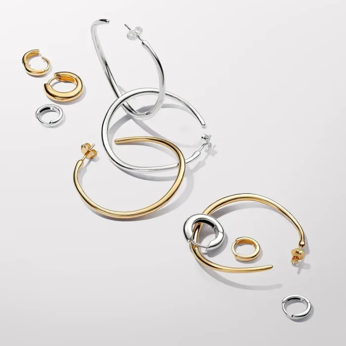 Organically Shaped 42 mm Open Hoop Earrings - Image 5