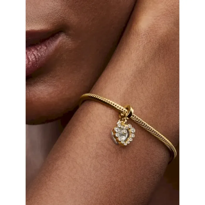 Sparkling Heart Double Dangle Charm - Image 2