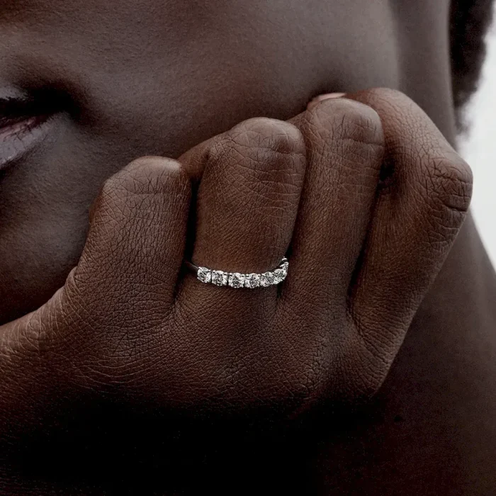 Pandora Era 14k White Gold Lab-grown Diamond Half Eternity Band Ring - Image 3