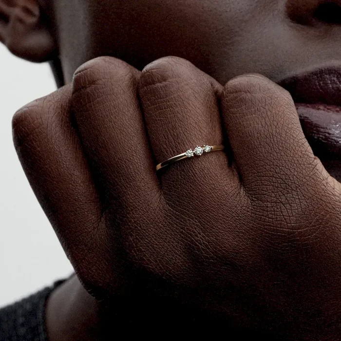 Pandora Era 14k Gold Lab-grown Diamond Triple Stone Ring - Image 3