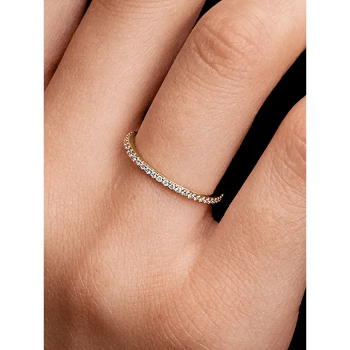 Pandora Era 14k Gold Lab-grown Diamond Half Eternity Pavé Band Ring - Image 2