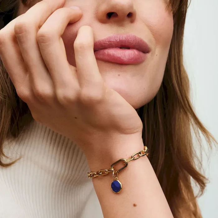 Blue Engravable Mini Medallion Charm - Image 3