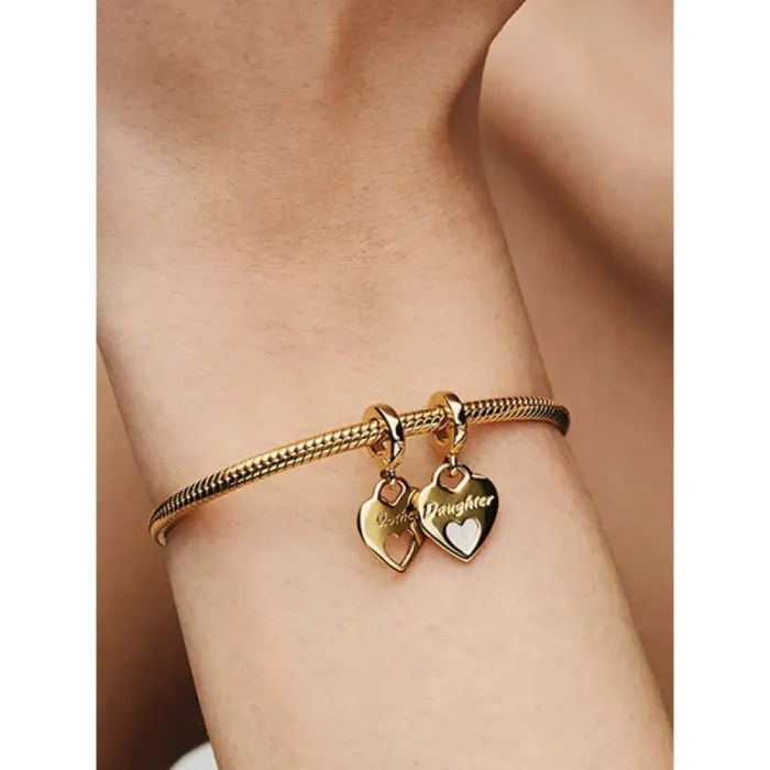 Double Heart Split Dangle Charm - Image 2