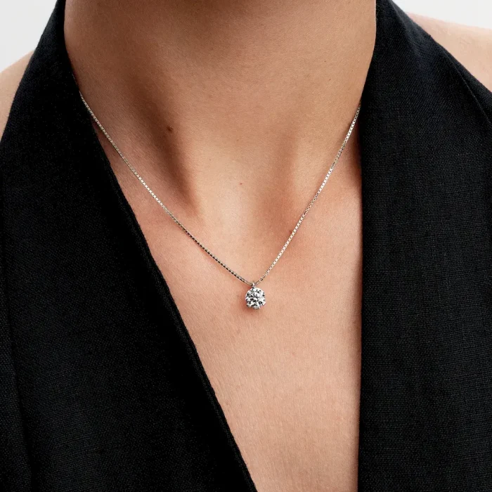 Pandora Nova 14k White Gold Lab-grown Diamond Pendant Necklace - Image 3