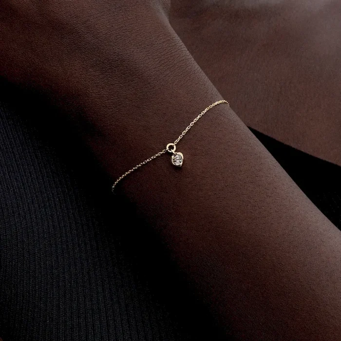 Pandora Talisman 14k Gold Lab-grown Diamond Heart Chain Bracelet - Image 3