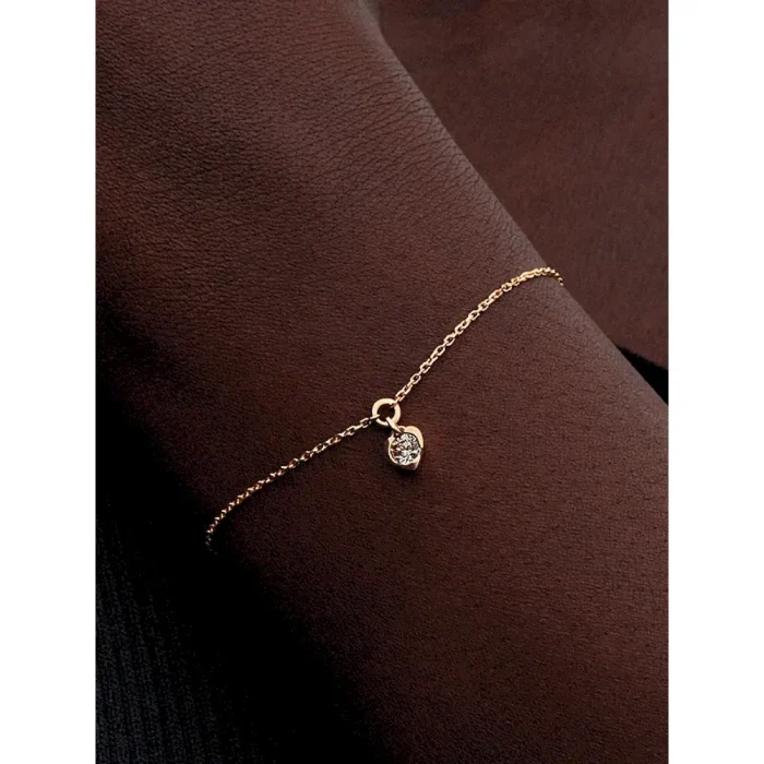 Pandora Talisman 14k Gold Lab-grown Diamond Heart Chain Bracelet - Image 2