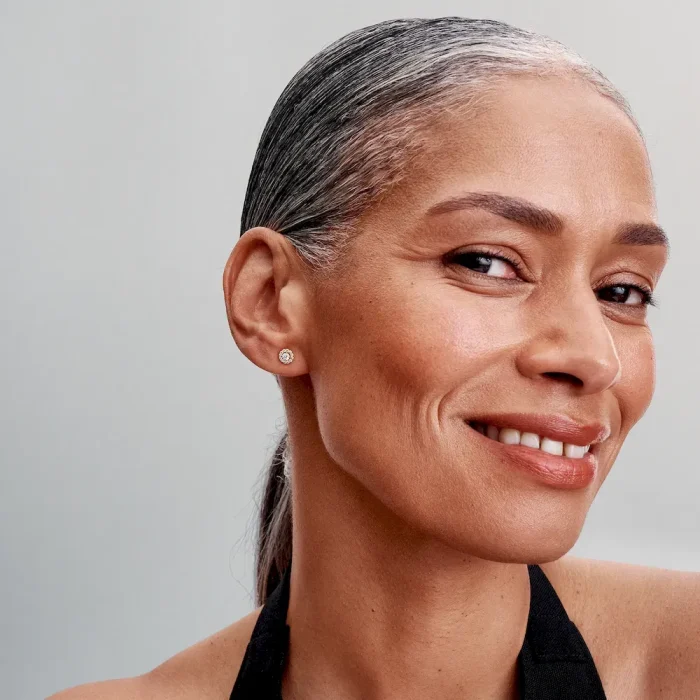 Round Pavé Halo Stud Earrings - Image 2