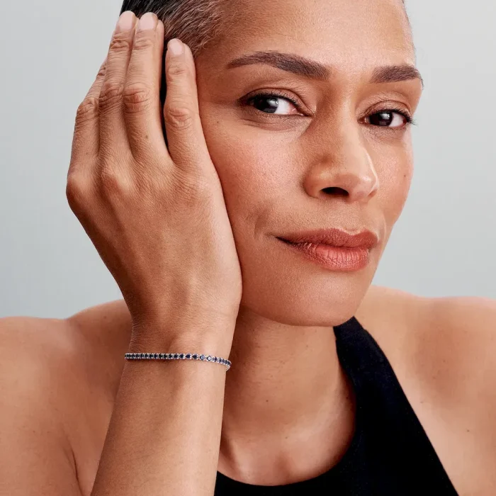 Sparkling Blue Tennis Bracelet - Image 3