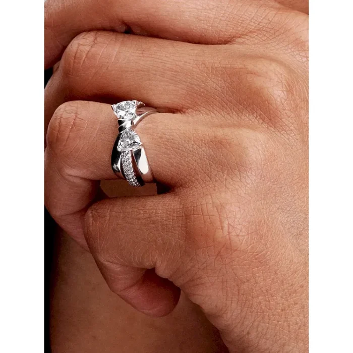 Sparkling Bow Crossover Ring - Image 2
