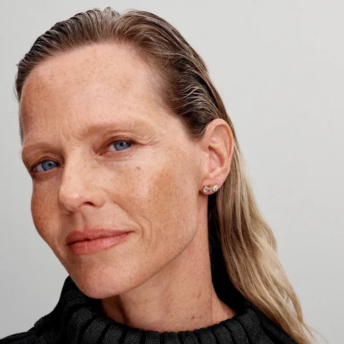 Sparkling Bow Stud Earrings - Image 3