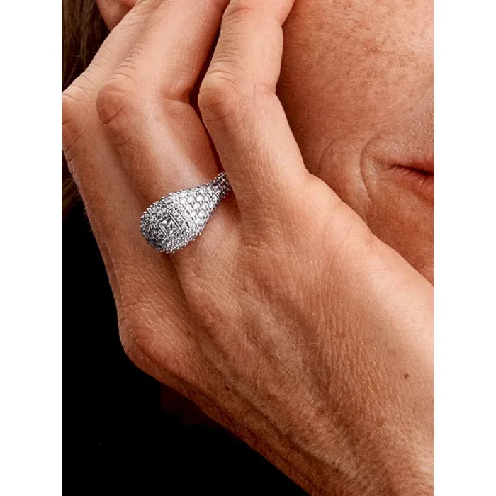 Pavé Square Cocktail Ring - Image 2