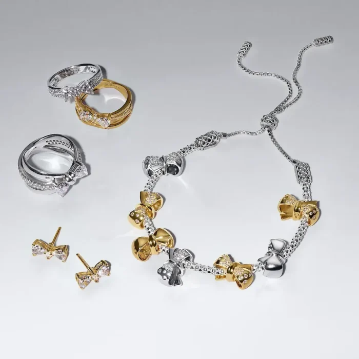 Gold Sparkling Bow Bracelet Set - Image 8